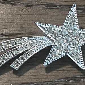 Vintage Rhinestone Shooting Star Brooch